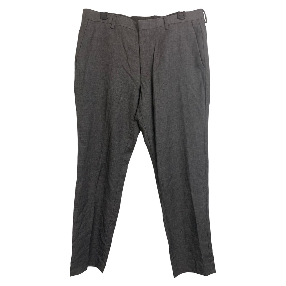 J.Crew Thompson Dress Pants 34x30 Charcoal Gray Flat Front Wool Blend Trousers
